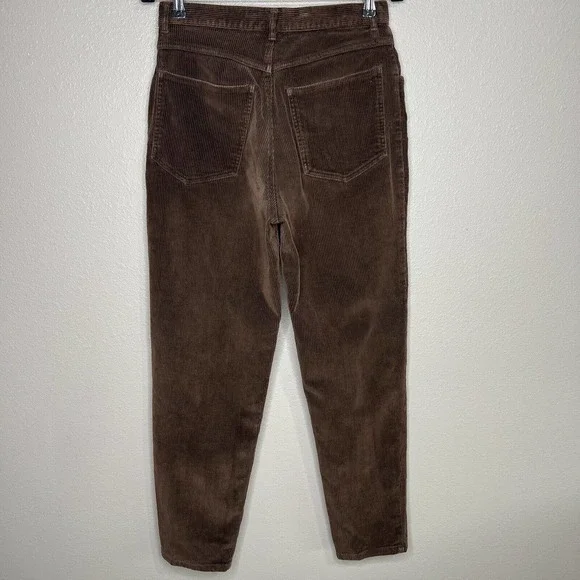 Lauren Ralph Lauren Women's Brown Corduroy High-Rise Tapered Leg Pants Size 10 - Picture 8 of 9